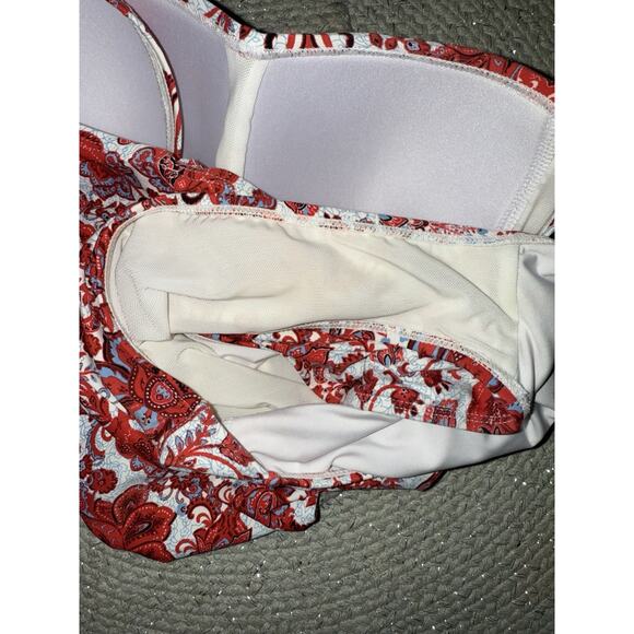 Niptuck Swim womens one piece bathing suit red Floral print size 4 Boho Bright - Picture 8 of 9